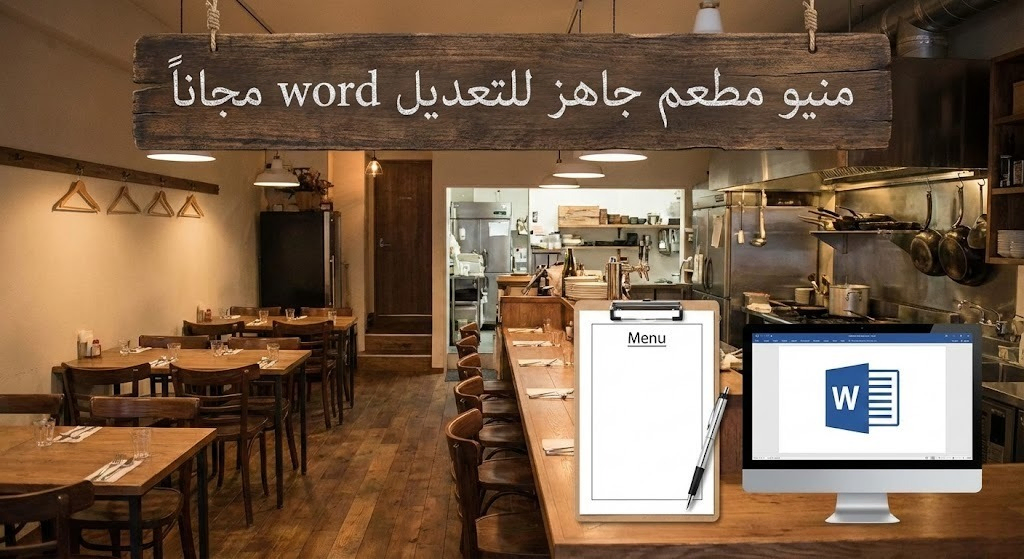 منيو مطعم جاهز للتعديل word مجانا