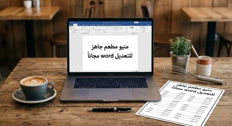 منيو مطعم جاهز للتعديل word مجانا